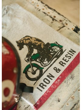 Moto bear - T-shirt textile homme - Iron and Resin