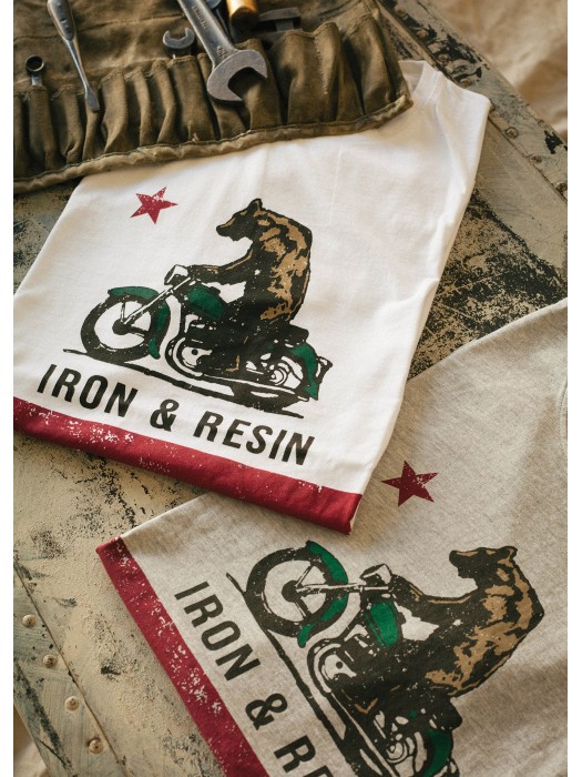 Moto bear - T-shirt textile homme - Iron and Resin