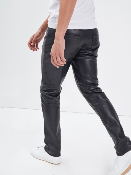V1001 Pantalon aspect cuir Homme